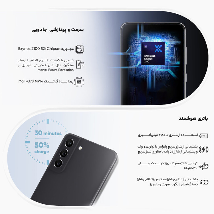 گوشی موبایل سامسونگ مدل Galaxy S21 FE 5G دو سیم کارت ظرفیت 256 گیگابایت و رم 8 گیگابایت