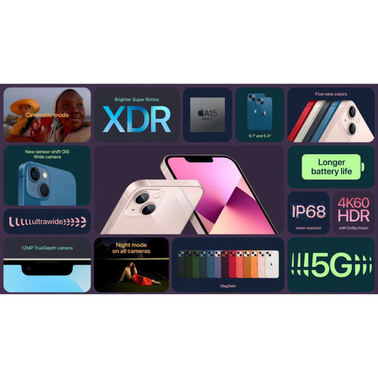 گوشی موبایل اپل مدل iPhone 13 CH دو سیم کارت ظرفیت 128 گیگابایت و رم 4 گیگابایت